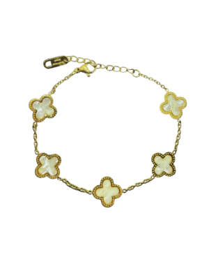White clover bracelet-18k