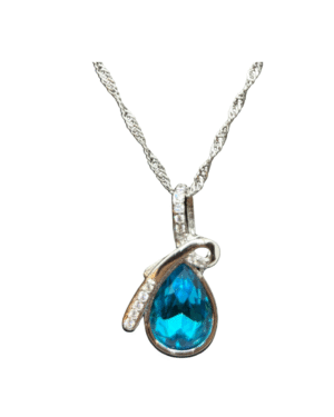 Cubic Zirconia Teal Blue Pendant