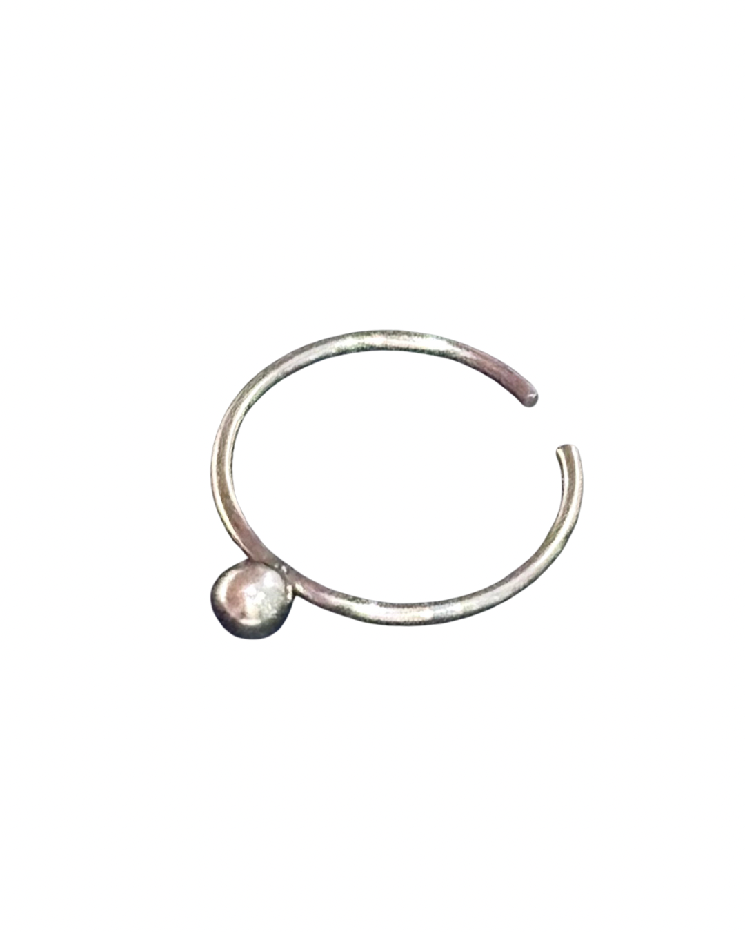 Silver surgical dotted nose ring