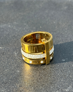 Regal roman stacked ringset-18k