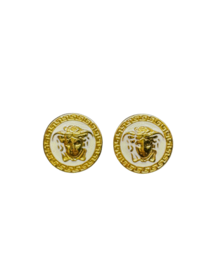 versace white medusa studs