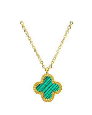 Emerald clover necklace-18k