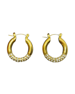 Dotted gem hoops