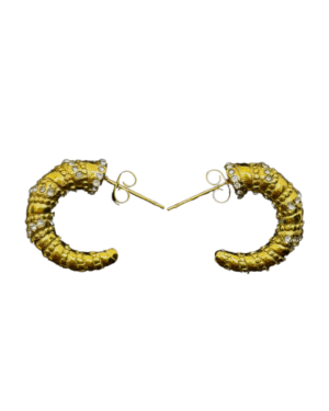 Croissant crystal hoops